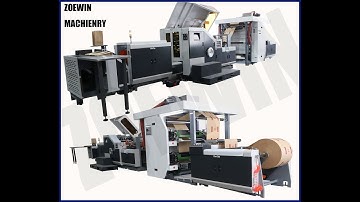Zoewin brand paper bag making machine with 2 color flexo printing machine and auto pressing device