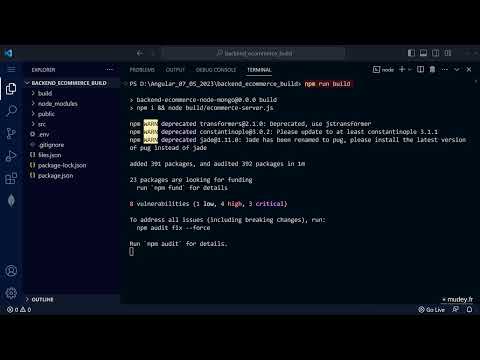 Mudey Formation | Cours 1 Présentation du backend du site e commerce