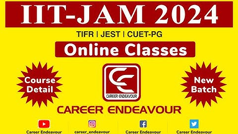 IIT JAM Online Classes | Career Endeavour
