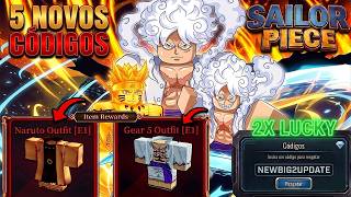 5 NOVOS CÓDIGOS NO SAILOR PIECE! EVENTO DE 2X LUCKY ATÉ O NOVO  UPDATE NO PEÇA DE MARINHEIRO! ROBLOX