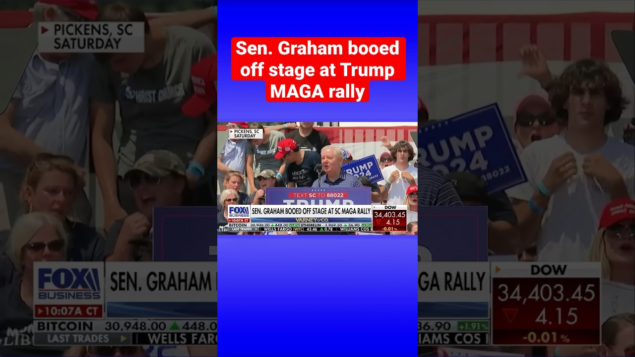 Sen. Lindsey Graham gets lukewarm reception when introduced at Trump rally #shorts