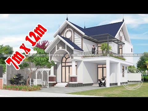 Video Mẫu nhà cấp 4 có gác lửng, 7m x 12m GIÁ RẺ NĂM 2022 - youtube