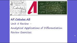 AP Calculus AB  Unit 5 Review