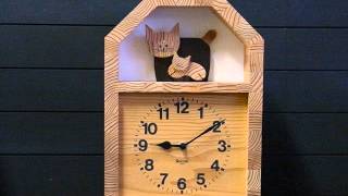 ネコの親子の時計／商品一覧 | キコリ 手づくり時計工房【本店 