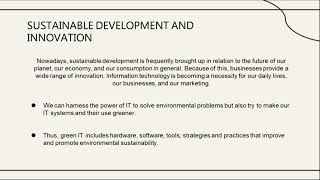 Project on Green computing and sustainable development