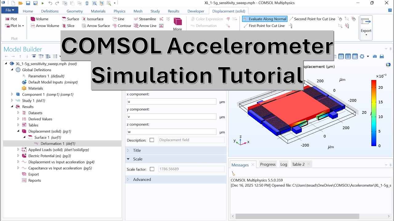 COMSOL Simulation: MEMS Accelerometer