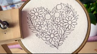 Floral Heart Embroidery Tutorial Embroidery Video Embroidery For Beginners