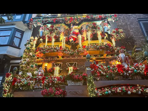 Vidéo: Arbres de Noël et lumières de Noël de San Francisco