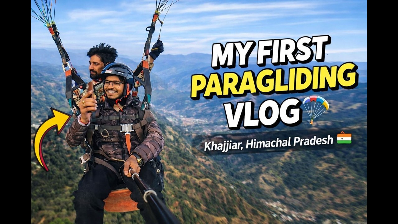 Paragliding in Khajjiar Himachal 🪂 | Mini Switzerland of India | Sky Adventure & Mountain Vlog 🌄🔥