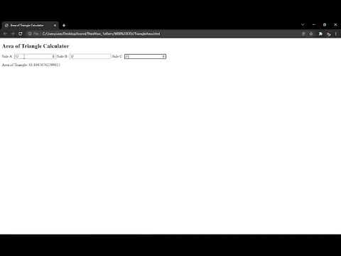 Calculating Area of Triangle (Javascript)
