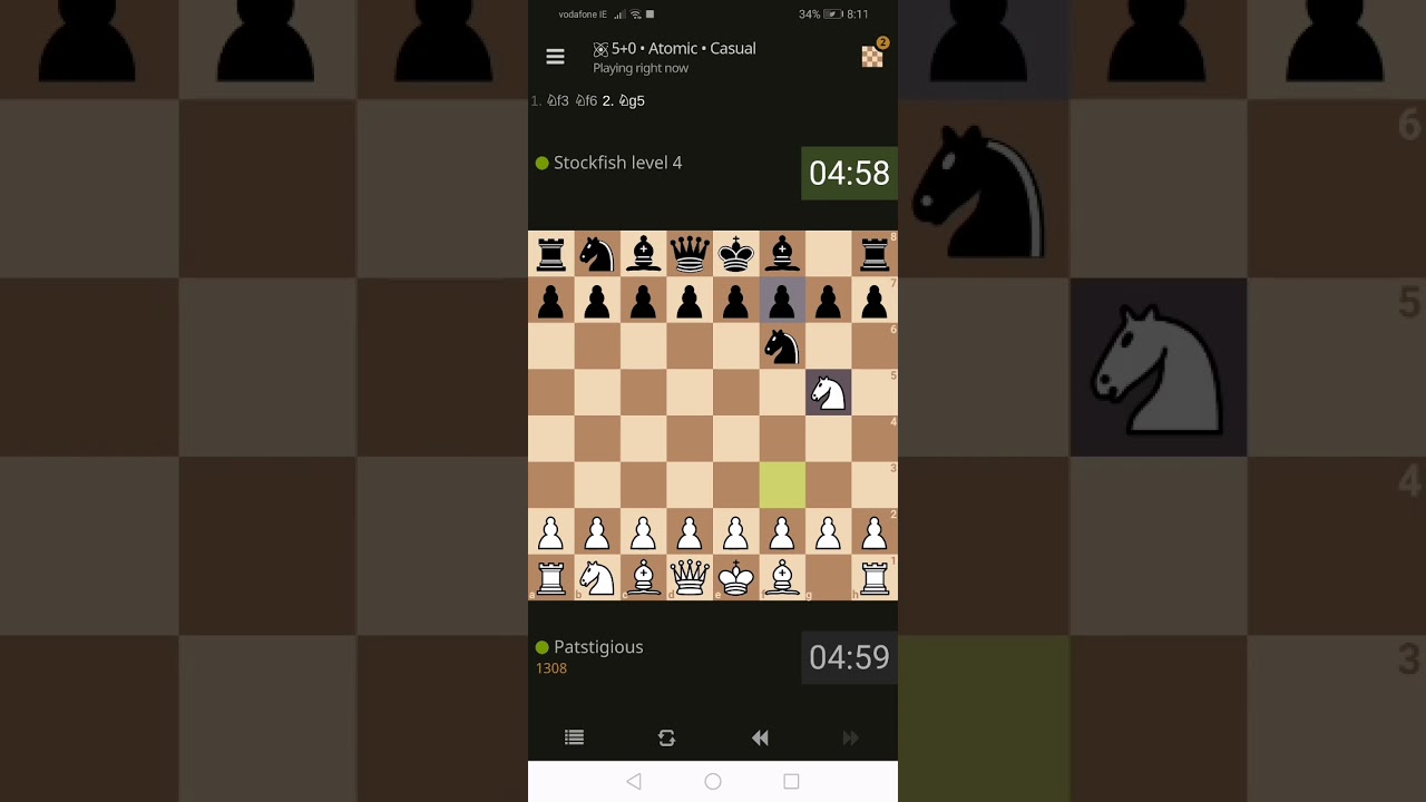 Lichess Atomic chess level 4 speedrun