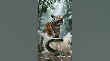 Realistic Tiger vs Snake Battle – AI Jungle Animation You’ve Never Seen! 🐅⚔️🐍 #wildlifeentertainment
