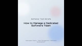 How to Manage a Dedicated Software Teams in 2025