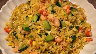 Shrimp & Cucumber Egg Fried Rice | Easy Homemade Fried Rice