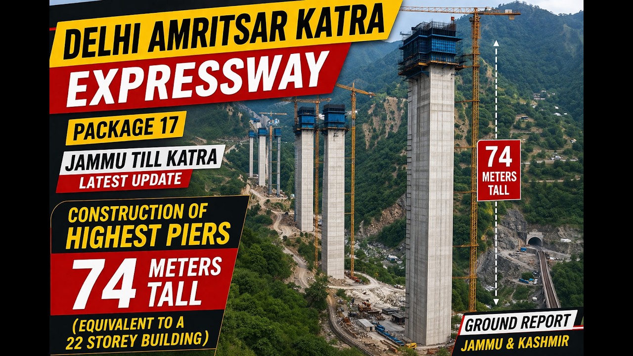 Thumbnail for DELHI AMRITSAR KATRA EXPRESSWAY PACKAGE 17 | JAMMU TO KATRA | LATEST CONSTRUCTION UPDATE 2026