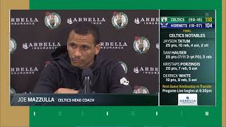 Joe Mazzulla PostGame Interview | Boston Celtics vs Charlotte Hornets 2024