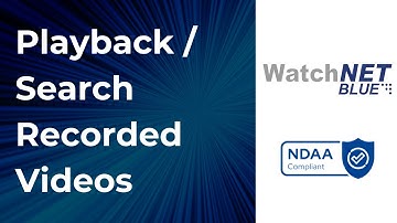 Playback & Search Recording on WatchNET Blue NDAA Recorder