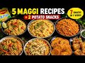 5 Viral Maggi Recipes + Crispy Potato Snacks Easy Evening Snacks #shorts #food #maggi #potato #snack