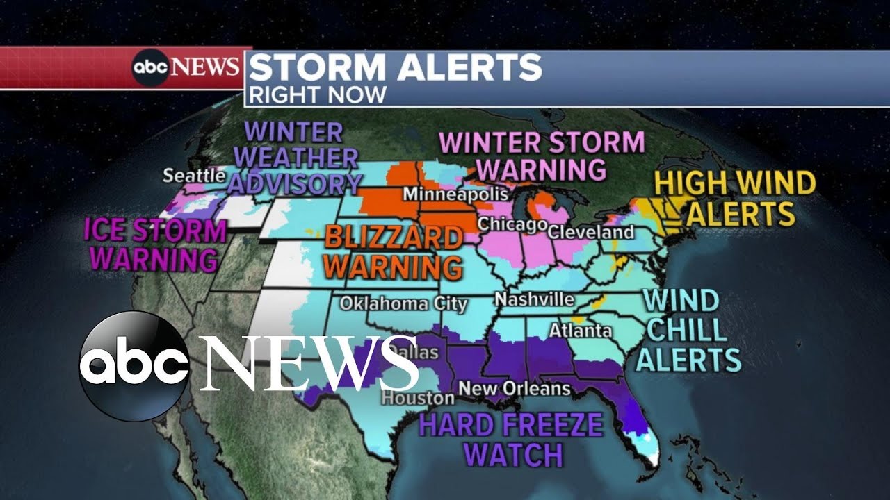 Blizzards and freezing temperatures affect most of the country before the holidays |  ABCNL