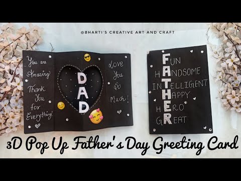 Father'S Day Creative Three-Dimensional Greeting Card Pistol 3D Handmade  Card Children'S Blessing Message Gift 