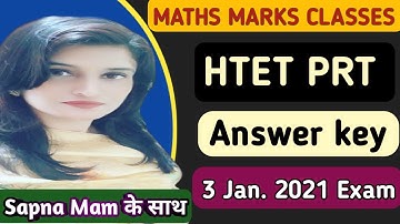 HTET PRT ANSWER KEY 2021 I Answer key of PRT HTET Exam  3 Jan 2021 l Level 1 l by Sapna mam  Level