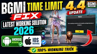 BGM 4.4 NEW 6 HOURS LIMIT SOLUTION 😊  HOW TO REMOVE TIME LIMIT IN BGMI | PARMANENT SOLUTION 💯