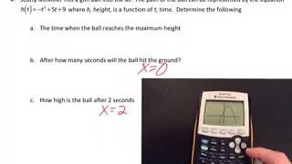 Math 474 6.3 Graph Quadratic Functions Level 4 Notes