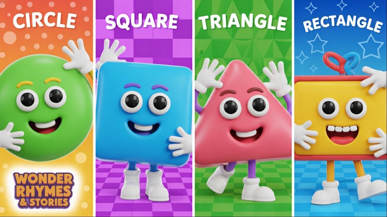 Learn Shapes with Animals | Circle Square Triangle Song for Kids