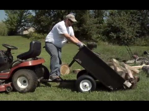 10 Cu Steel Dump Cart Garden Yard Lawn Mower Tractor Trailer