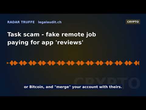 Task scam — fake remote job paying for app 'reviews'