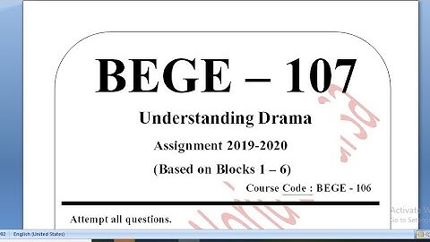 BEGE - 107 || Session - 2019 - 2020 || Solved assignment coming soon