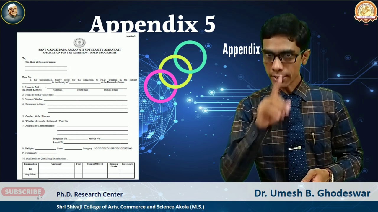 Ph.D. Appendixes (Sant Gadge Baba Amravati University) By Dr. Umesh Ghodeswar