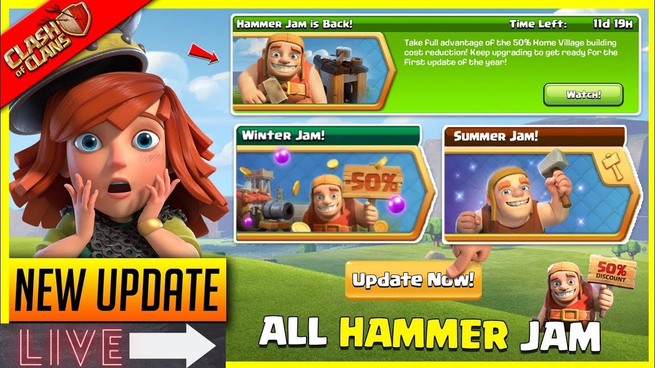 Hammer Jam is backClash Of Clans Live StreamingGOLD PASS GIVEWAYSCOC