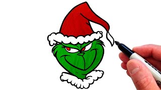 How to Draw The GRINCH Head and Face!