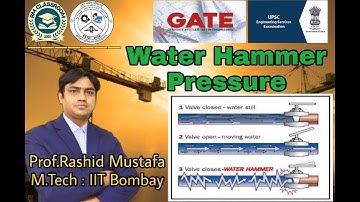 Lec-4 | Water Hammer Pressure | Pipe Flow | Introduction to Fluid Mechanics  | Prof. Rashid Mustafa