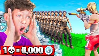 1 Elimination = 6,000 *free* V-Bucks With My Little Brother (Fortnite Battle Royale)