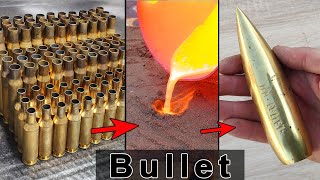 Casting bullet  Trash to treasure  melting cartridge case ASMR brass casting