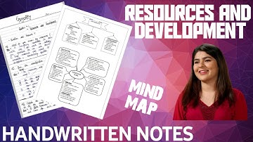 CLASS 10 SOCIAL SCIENCE CHAPTER 1 GEOGRAPHY|RESOURCES AND DEVELOPMENT|HANDWRITTEN QUESTIONS/Mind Map