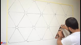 بقطعه كرتون اصنع بنفسك ديكور مودرن مثل ورق الحائط wall design cardboard and spray tutorial