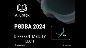 PGDBA 2024 Preparation | Maths | Differentiability Lecture 1 | AI Crack