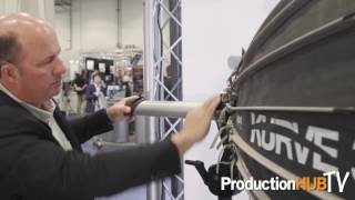 David Wells of Moving Picture checks out the K5600 Kurve Parabolic Umbrella at NAB 2016