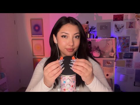 ASMR foam cover mic triggers 🖤 (kind of aggressive)