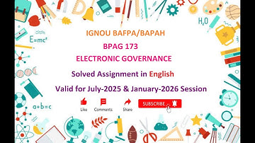 BPAG 173 SOLVED ASSIGNMENT in English | BPAG 173 Solved Assignment in English July 2025 & Jan 2026