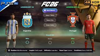 ARGENTINA vs PORTUGAL 🔥 Messi vs Ronaldo | FC 26 PS5 4K HDR #fc26 #ps5 #viral #fyp #football #4k