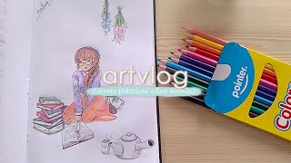 Artvlog ✍️ Creyones Plásticos ¿son buenos? | Coloreando con creyones Pointer [ENG SUB]