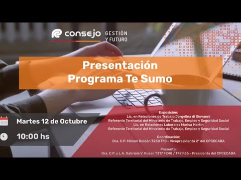 Ref. 26127I. Presentación Programa Te Sumo.