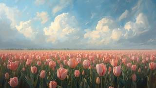 Spring Tulip Field Landscape Floral Botanical Vintage Painting | Frame TV Art | 2-Hour Screensaver screenshot 4