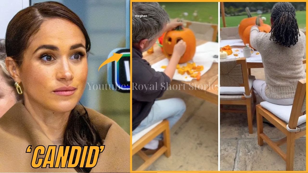 Посмотрите на нас! Меган хлопает в ладоши, используя постановочное видео с тыквенной фермы, где Д...