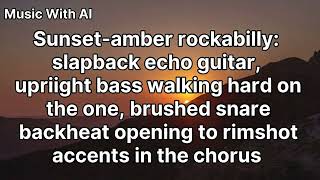 Sunset-amber rockabilly: slapback echo guitar, upright bass walking hard on the one, brushed snare.