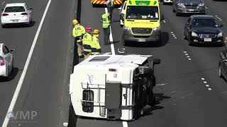 Flipped campervan causes delays for Auckland motorists